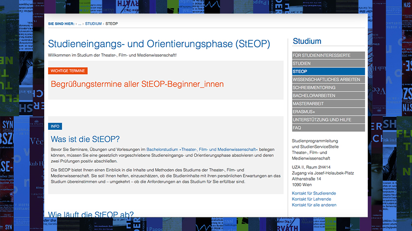 Herzlichen Willkommen im Sommersemester 2017